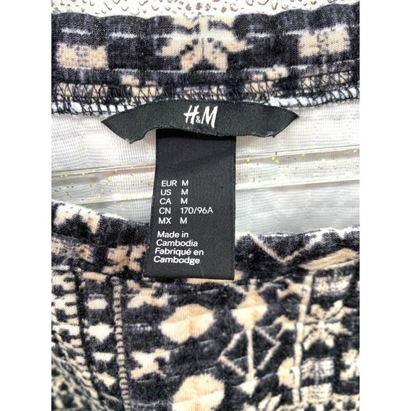 H&M Black Snowflake Quilted High‎ Low Sweater Sz M Winter Fall Christmas - Picture 3 of 5